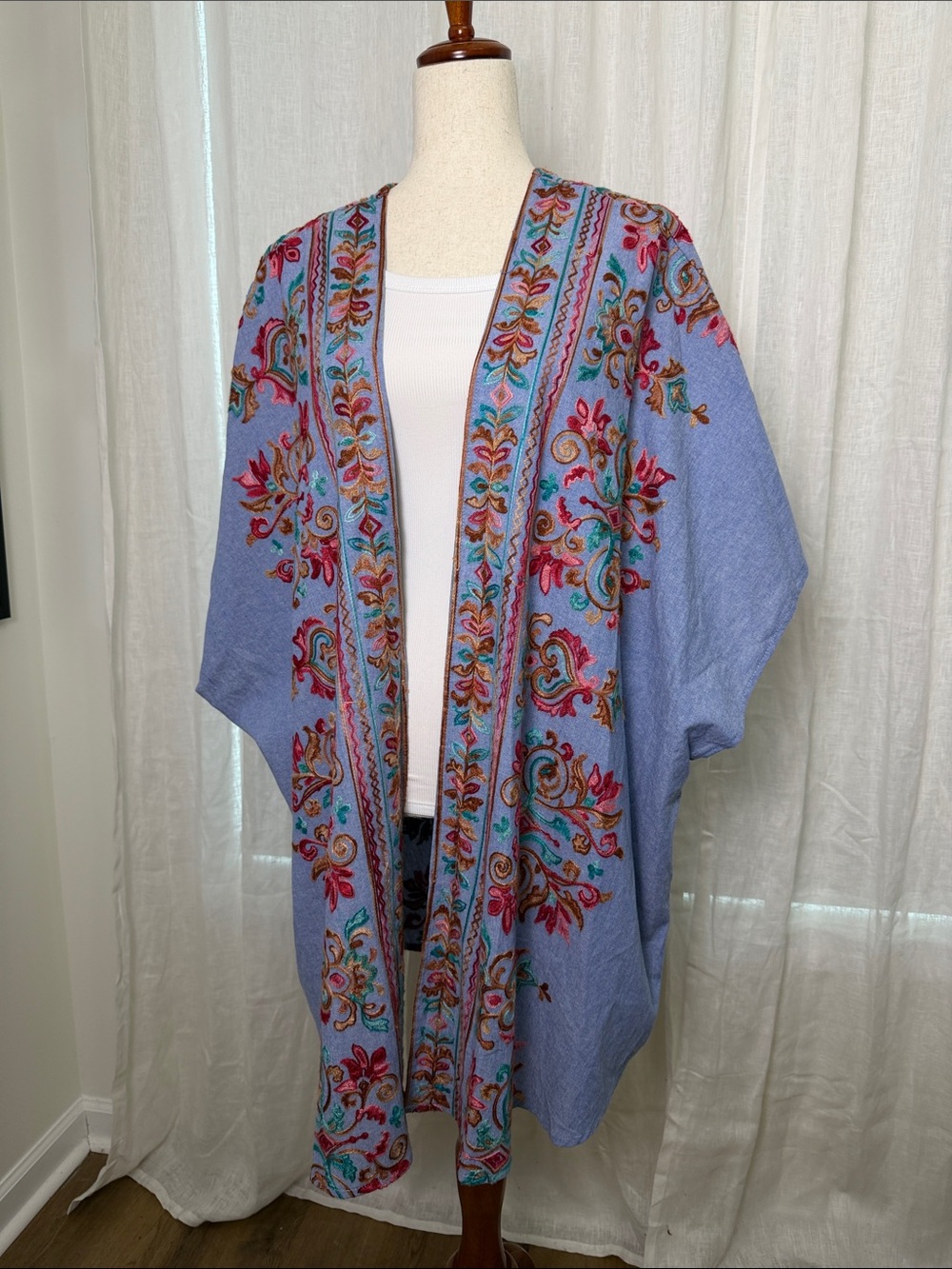 Umgee Embroidered Open Front Cover Up